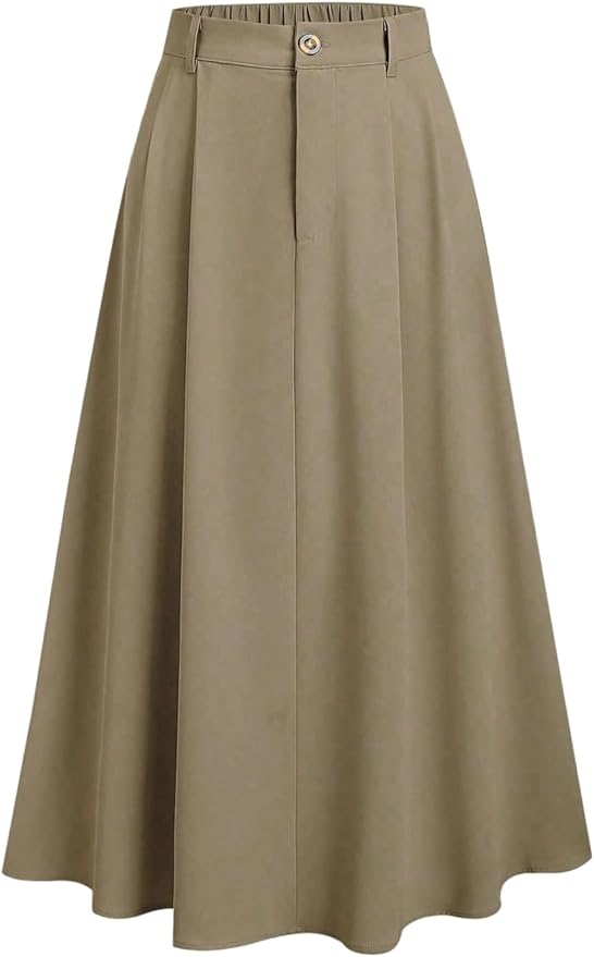 Sweaty Rocks Women's Elastic High Waisted Long Skirts Business Casual A Line Flowy Skirt fashion product photo