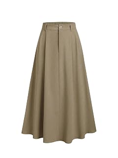 SweatyRocks Womens Elastic High Waisted Long Skirts Business Casual A Line Flowy Skirt