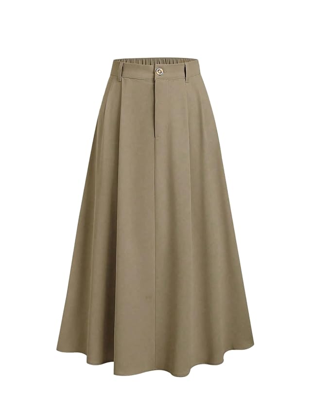 SweatyRocks Womens Elastic High Waisted Long Skirts Business Casual A Line Flowy Skirt