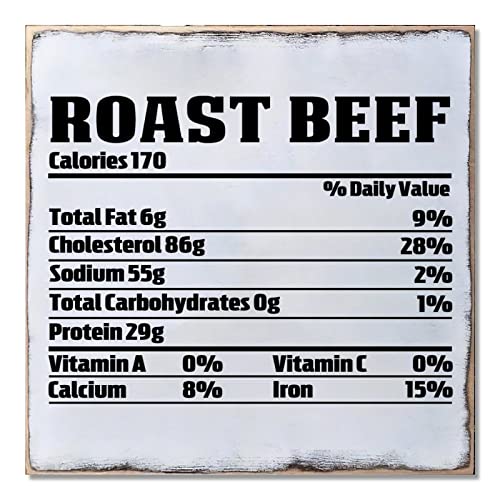 Panneau mural bois Roast Beef 40,6 cm pour habiller un mur vide de maison