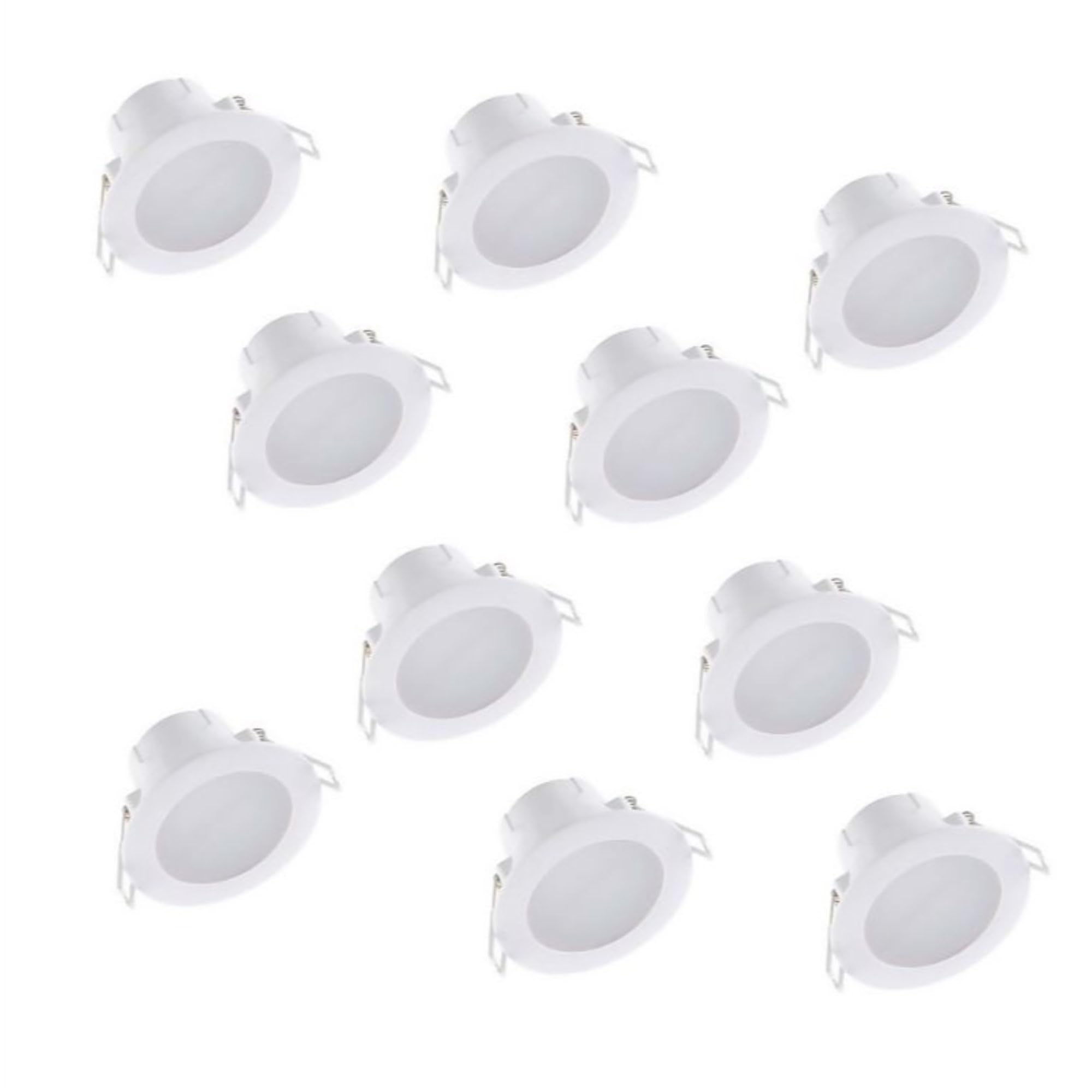 firstchoicelighting Set of 10 White 6W LED Recessed Downlights, IP44 Bathroom Kitchen Ceiling Spots, Dimmable CCT Integrated