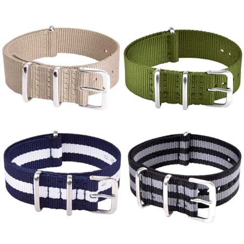 X spring Nylon Strap, 8 PCS 20mm Watch Band Replacement Straps for Men Women, Soft Durable Nylon Watch Strap for Daily Use and Sports