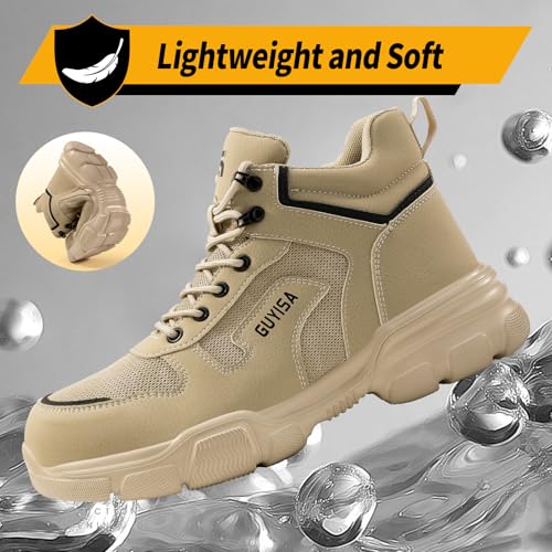 Image of Steel Toe Work Shoes for Men, Lightweight Safety Shoes with Puncture Resistant Midsole, Comfortable Protective Work Shoes for Warehouse Factory Light Construction