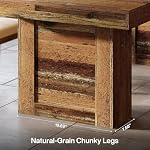 Tribesigns 63'' Table à manger ferme pour 6, Table de cuisine en bois rectangle avec jambes lourdes, meubles de grande salle à manger rustiques pour repas familiaux, banquets & Dîners-rencontres, Brown