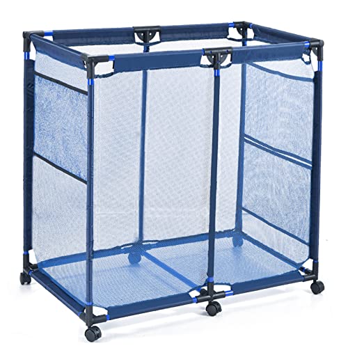 AOBEN Pool Storage Bin, Rolling Pool Storage Mesh Basket Organizer, Large Capacity Swim Accessories Holder for Pool Balls, Noodles, Floats, Beach Towels