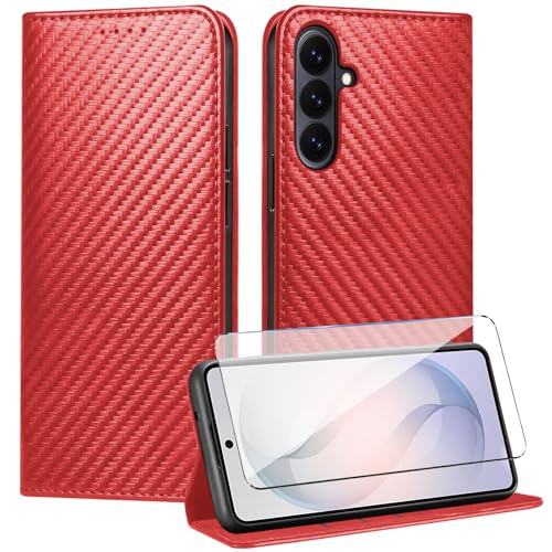 Étui de protection à rabat pour Samsung Galaxy S26 5G avec film écran carbone