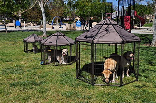 Advantek 3 Foot Portable Indoor Outdoor Galvanized Steel Pet and Dog Gazebo with Weatherproof Reversible Cover