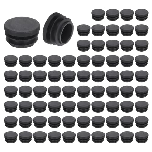 uxcell Round Plastic Plug,22mm(0.87") OD Furniture Leg Pipe Insert 76Pcs