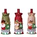 Produktbild Gleisnut. Weihnachtsdekoration Artikel Weihnachten Sackleinen Puppe Champagnerflasche Sets schöne Flasche roten Tisch Einstellung liefert (dreiteilig) (Color : Three-piece suit, Size : 14 * 30CM)