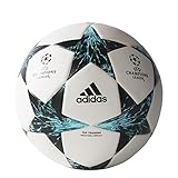 adidas Performance Champions League Finale Top Training Soccer Ball, White/Core Black/Dark Green/Blue/Aqua, Size 4
