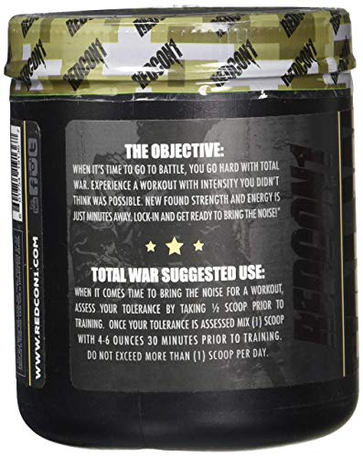 Redcon1 Total War - Pre Workout Powder, 30 Servings, (Sour Gummy) Boost Energy, Increase Endurance and Focus, Beta-Alanine, 350mg Caffeine, Citrulline Malate, Nitric Oxide Booster - Keto Friendly