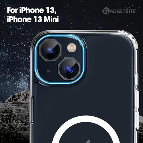 Image of GadgetBite Snaptra Octagon Lens Protector Compatible With iPhone 13 & iPhone 13 Mini - 9H Tempered Glass Camera Cover with Metal Ring, Scratch-Resistant,Camera Lens Protection - Black