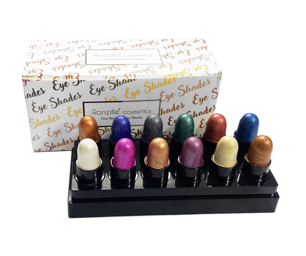 RONZILLE Mini Bullet EyeShade,Long Lasting Eye Shadow Metallic-Shimmer Finish 12 g (Multicolor)