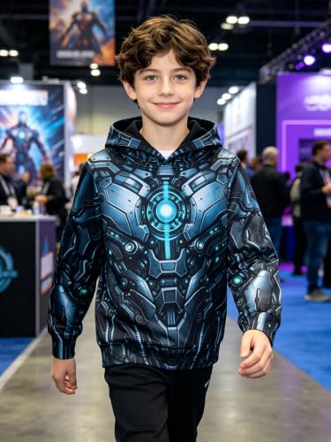 Image of TUONROAD Boys Hoodies 3D Graphic Sweatshirt Lightweight Pullover 6-16T cool