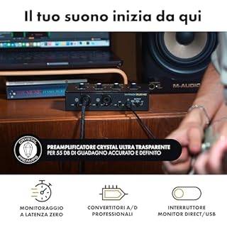 M-AUDIO M-Track Duo HD Interfaccia Audio, Microfono a Condensatore M100 e Cuffie da Studio HDH41 per la Registrazione, Produttori, Creatori di Contenuti e Podcaster