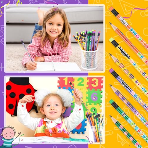 Spakon 48 lápices de grafito para niños jardín de infantes miniatura 4