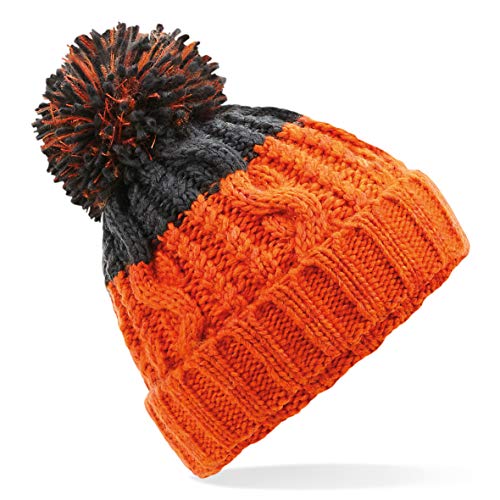 Beechfield B437 Apres Beanie (Orange/Graphite Grey)