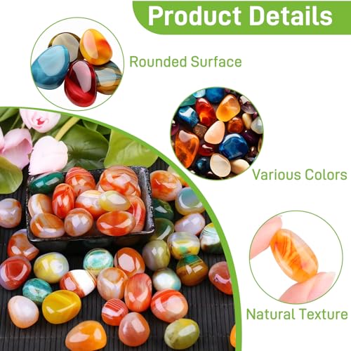 500g Edelsteine für Kinder, Natürliche Bunter Trommelsteine 0.8-2cm, Glückssteine, Halbedelsteine Mischung für Kinder Schatzsuche, Dekoration, Edelsteinspiel, Kindergeburtstag