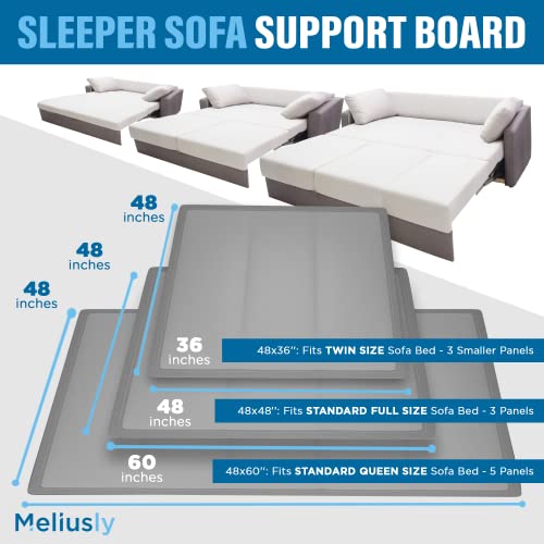 Meliusly® Sleeper Sofa Support Board (48X48'' - Full Size) Sleeper Sofa Support For Sofa Bed - Sleep Sofa Bar Shield For Sofa Bed Or Pullout Couch - Sofa Bed Mattress, Cushion And Bar Support Slats #TOP4