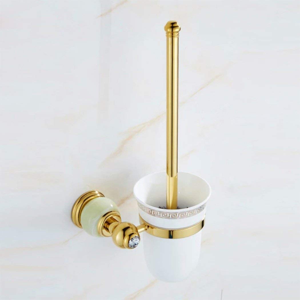 Brosse de toilette en cuivre GZZ avec base de stockage suspendue or pour WC