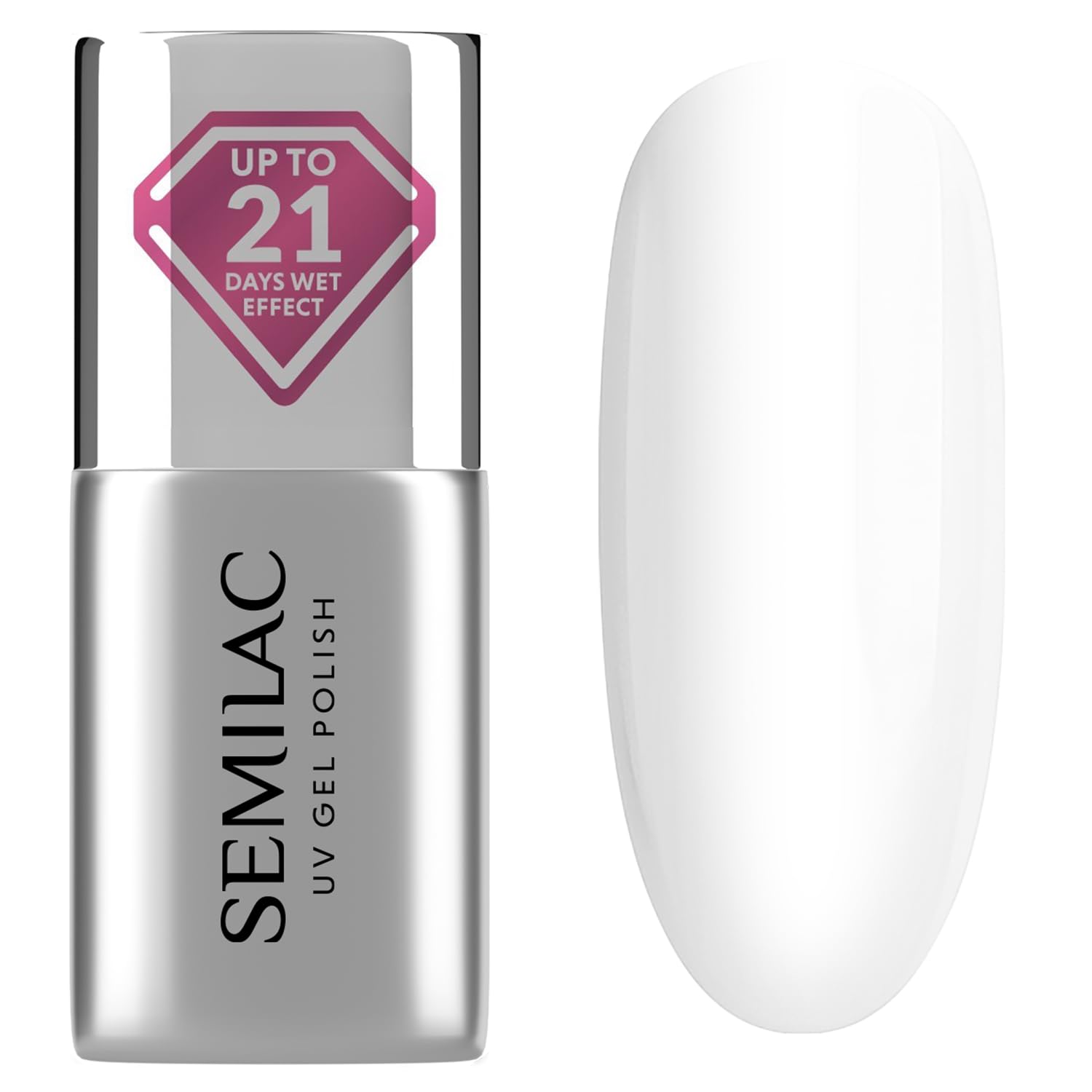 Semilac UV Nail Polish Top Get Wet 7ml - Ultra Gloss Top Coat with Wet Look Effect, Long Lasting Up to 21 Days, Scratch Resistant, Vegan