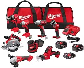 M18 18V Cordless Power Tool Combo Kit, 8-Tool Set, 3 Batteries, 2 Tool Bags, Charger Included