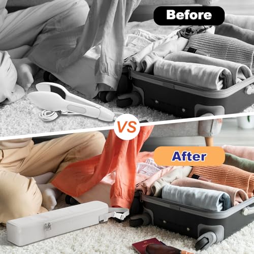 Beautyflier Portable Steamer Bag for NORI Press Travel Steam Iron, Travel Carrying Bag for Handheld Iron, Handheld Steamer Case Organizer with Hanging Buckle Strap, Fits Travel, Bag Only (White) - Thumbnail 6