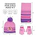 Disney Girls Princess Winter Hat, Scarf, & Kids Gloves Set For Ages 4-7, Pink/Purple