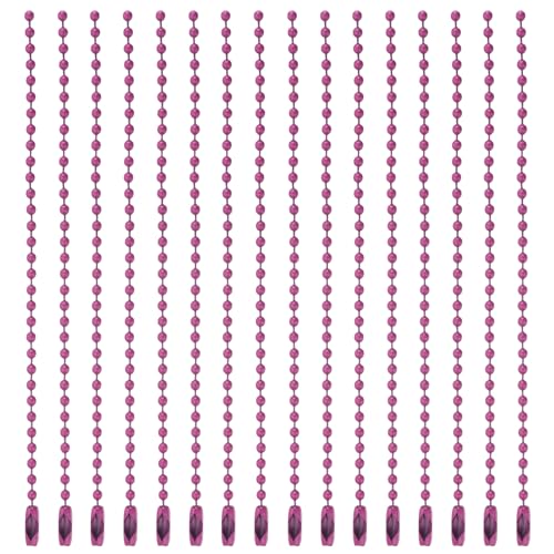 QUARKZMAN Collana a Catena a Sfera Collane Perline 5 Catene a Sfere in Metallo Regolabili 2,4mm/0,1 Portachiavi per Realizzazione Gioielli Progetti Fai Da Te, Confezione da 36 (Rosa Rossa)