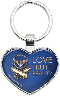 Wonder Woman Movie Love, Truth, Beauty Keychain Heart Love Metal Key Chain Ring