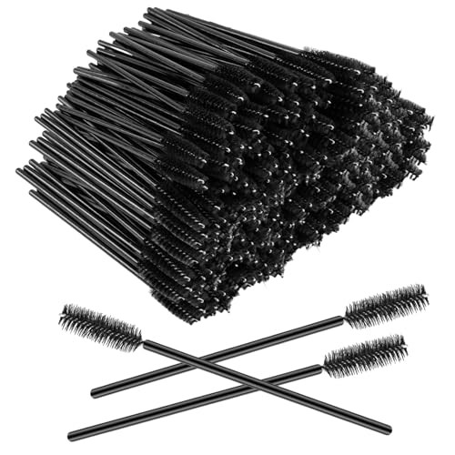 300 PCS Disposable Mascara Wands Black Eyelash Brushes Spoolies Eyebrow Spoolie Brushes Mascara Spoolies Applicator for Eyelash Extensions Eyebrow Grooming & Makeup Tools