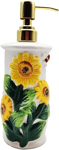 ACK 3D girasol pintado a mano, dispensador de jabóntarro de loción, 83088