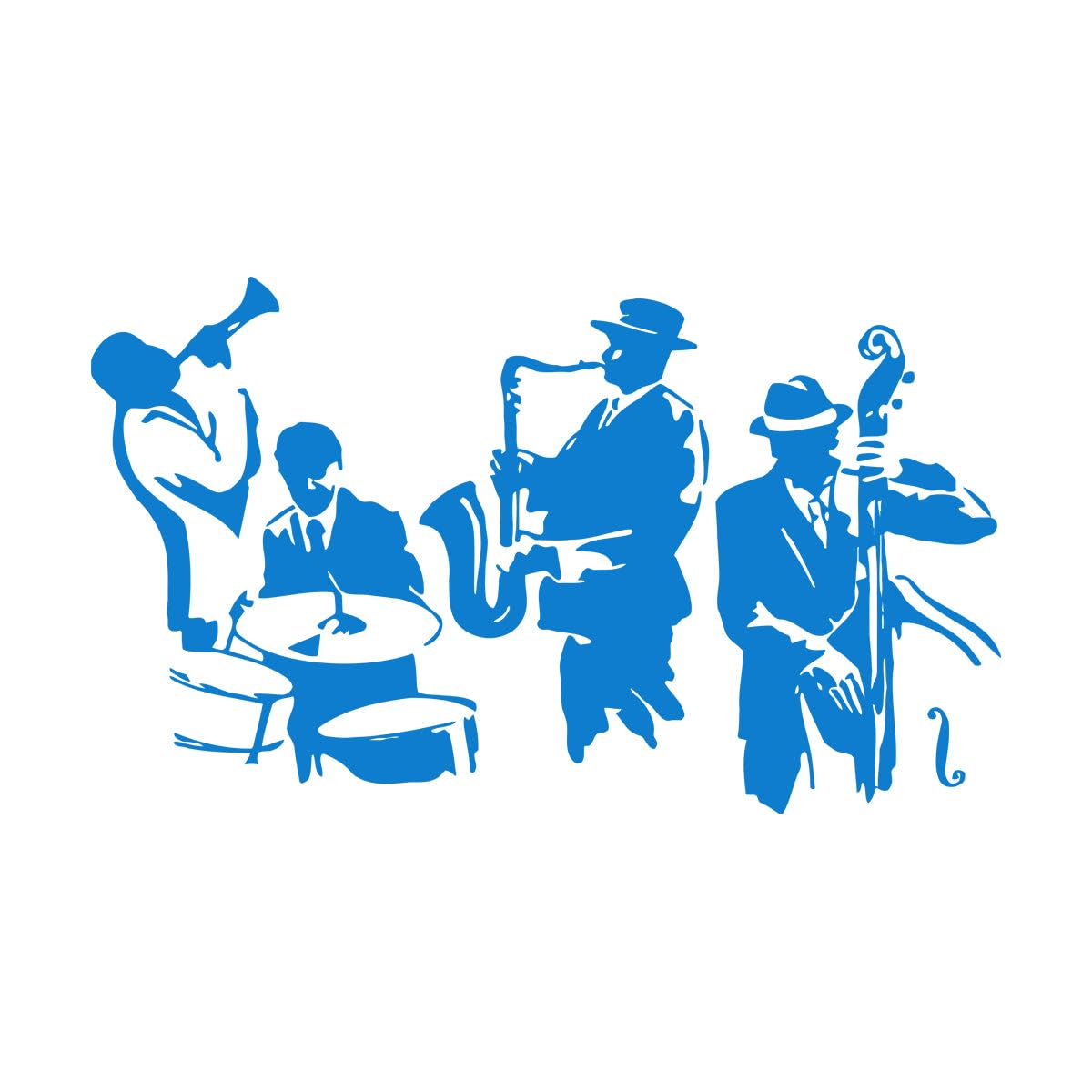 Jazz Wall Decal Saxophone Instrument Tool Band Musical Player Vinyl Removable Wall Sticker Living Room Artistic Decoration Large - 57x95cm — image 1