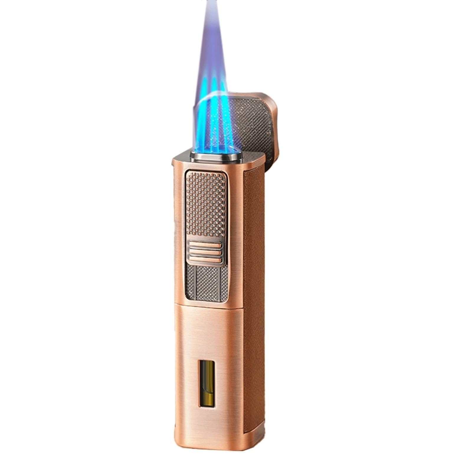 Mechero de metal para camping y senderismo, encendedor de butano con potente triple llama