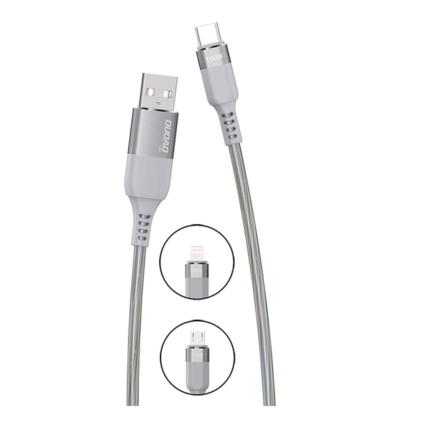 DUDAO Universal fast charging USB Magnetic rotating data cable L9PRO, Equipped with Micro connector(Grey) (B08W2NZWR8) Amazon Price History, Amazon Price Tracker