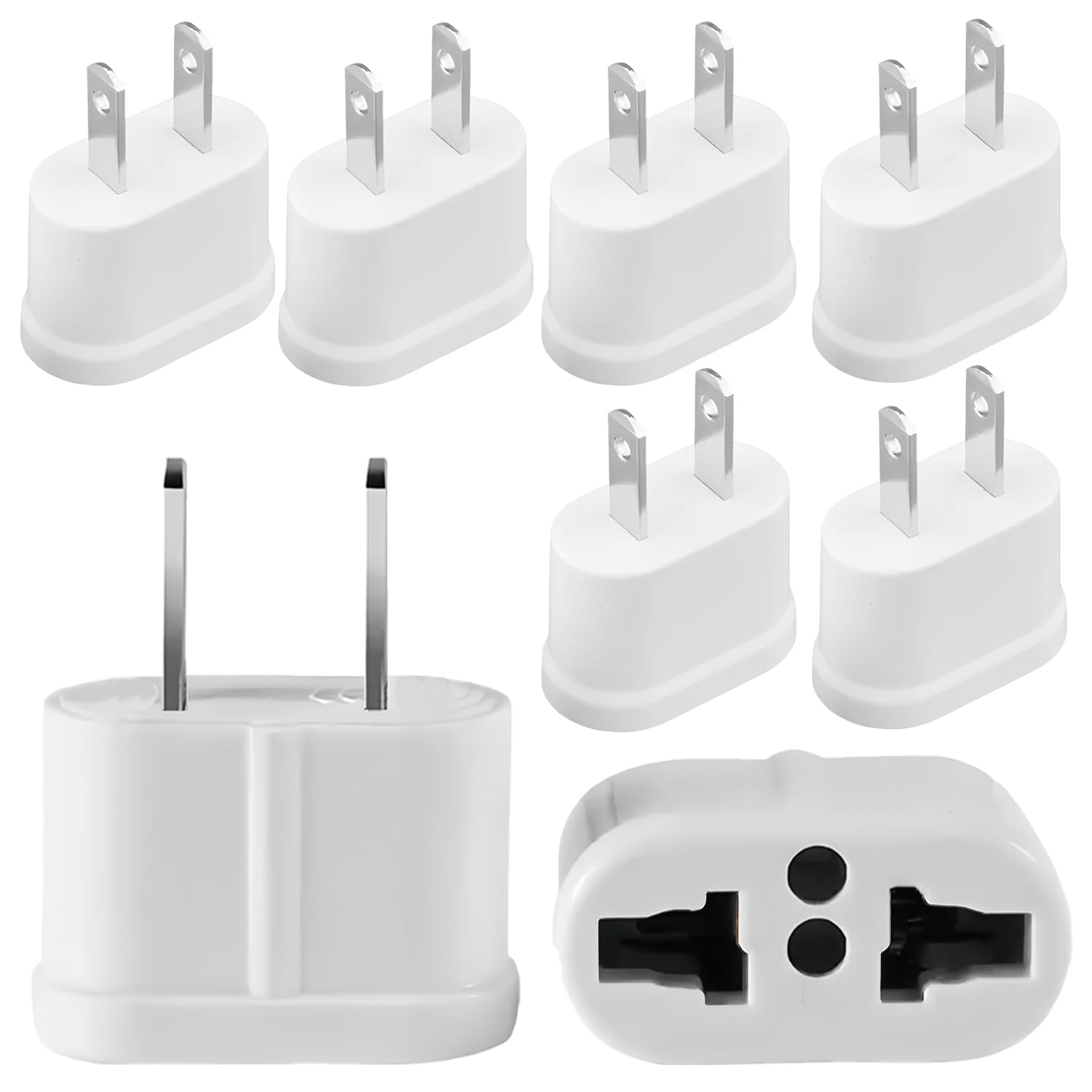European to US Plug Adapter, Travel Small European to American Outlet Adapter, EU to US Adapters, 220V to 110V Plug Pin Converter, European Plug