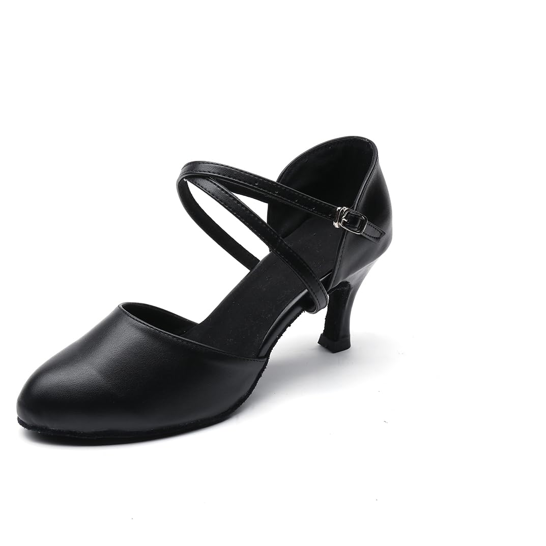 Exgingle Black Dance Heels for Women Jazz Dancing Shoes for Girls Contemporary Shoes