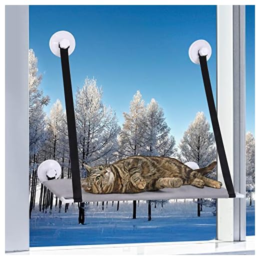 Nobleza Hamaca Ventana de Gato para Todas Las Estaciones,Cama Gato Colgante para Gato con Manta Suave y Cojines de Verano, para Tomar la Siesta y Tomar el Sol, Soportar hasta 20kg