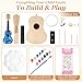 Boao DIY Guitar Kit 21 Inch Make Your Own Ukulele DIY Kit with Installation Tools Soprano Guitar Build Craft Unfinished Wooden Ukulele Crafts for Amateur Beginner(Round)