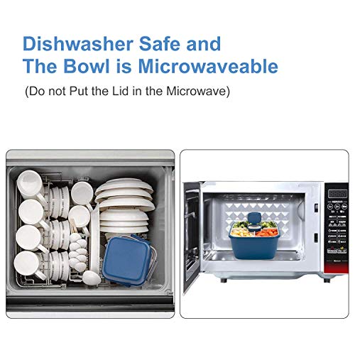 image for Freshmage Salad Lunch Container To Go, 52-oz Salad Bowls with 3 Compar