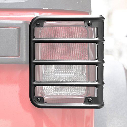 AUXMART Tail Light Guard Cover Black Replacement for Jeep Wrangler JK 2007-2017 (Pack of 2)