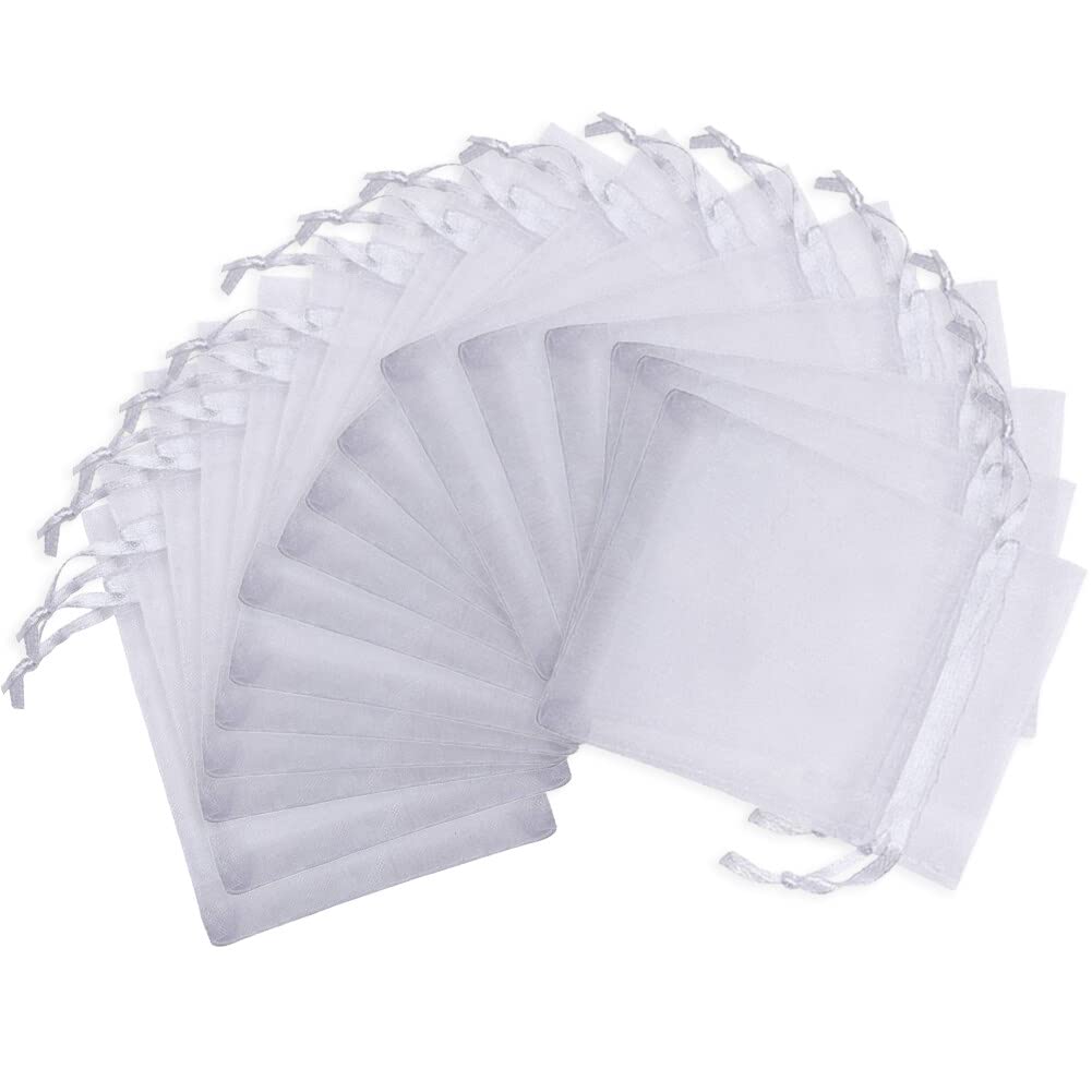 URFEDA Bolsas protectoras para uvas, 100 unidades, bolsas de malla para jardín, fruta, bolsa protectora de uvas, bolsa de organza con cordón, para proteger contra avispas, pájaros e insectos