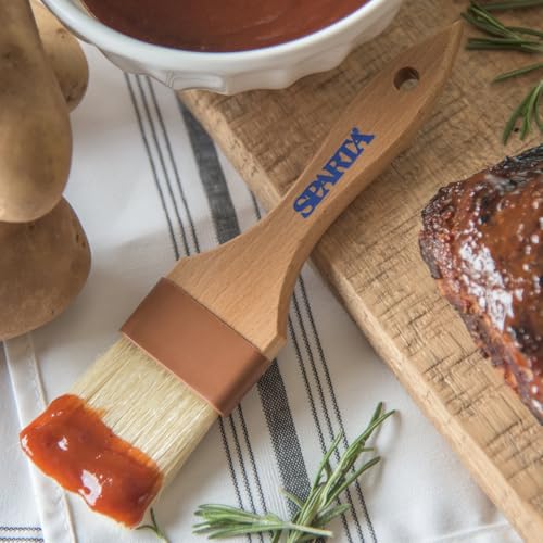Image of SPARTA Kitchen Basting Brush - 4037600 Basting Brush for Cooking Flat Boar Bristle Brush, Hardwood Handle for Kitchens, Restaurants, Catering, High Heat Food Prep, 4in