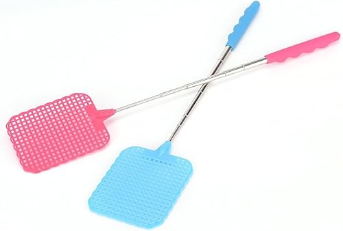 Miniatura 10 de CoscosX Juego de matamoscas retráctil para interior y exterior, control manual de plagas, control de plagas duradero, varios colores