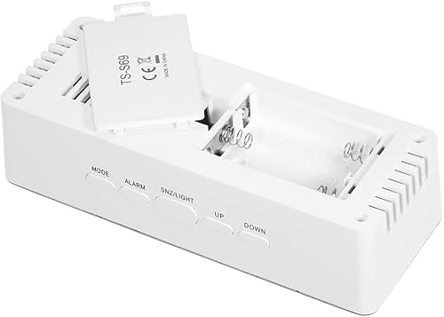 Miniatura 3 de Karlak Espejo de plástico multifuncional LED luz nocturna termómetro digital reloj de pared lámpara despertador