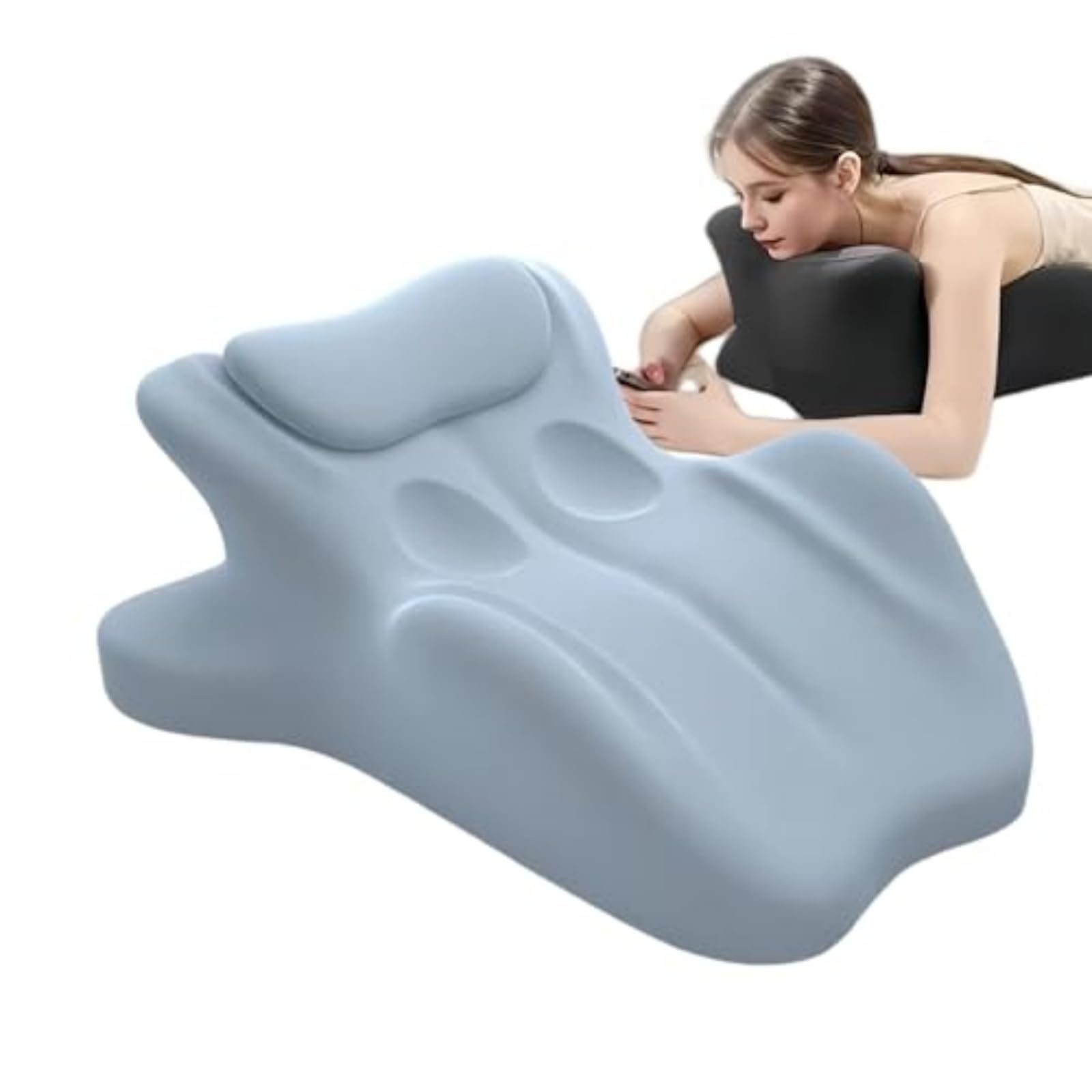 Almohada para Parejas de 27° - Cuña de Espuma viscoelástica para la intimidad - Mayor Comodidad y Posiciones Ideales, conexión Mejorada,Azul