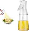 haoyuan Olive Oil Sprayer - 180ML Glass Oil Dispenser Bottle for Cooking, Canola Oil Vinegar Spray Mister for Kitchen, Refillable Gadgets Accessories Widely Used for Baking, Grilling (White)