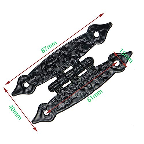 Lc Lictop H Type Black Metal Hinges Uneven Surface Buff Hinges For Furniture Cabinet Drawer Door 5Pcs #TOP5