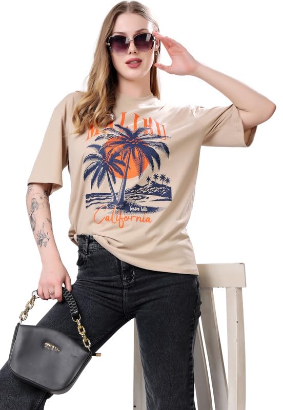 Image of London Hills Women's Cotton Blend Oversized Fit Oversized Tshirt | Oversized Tshirt - Pack of 2