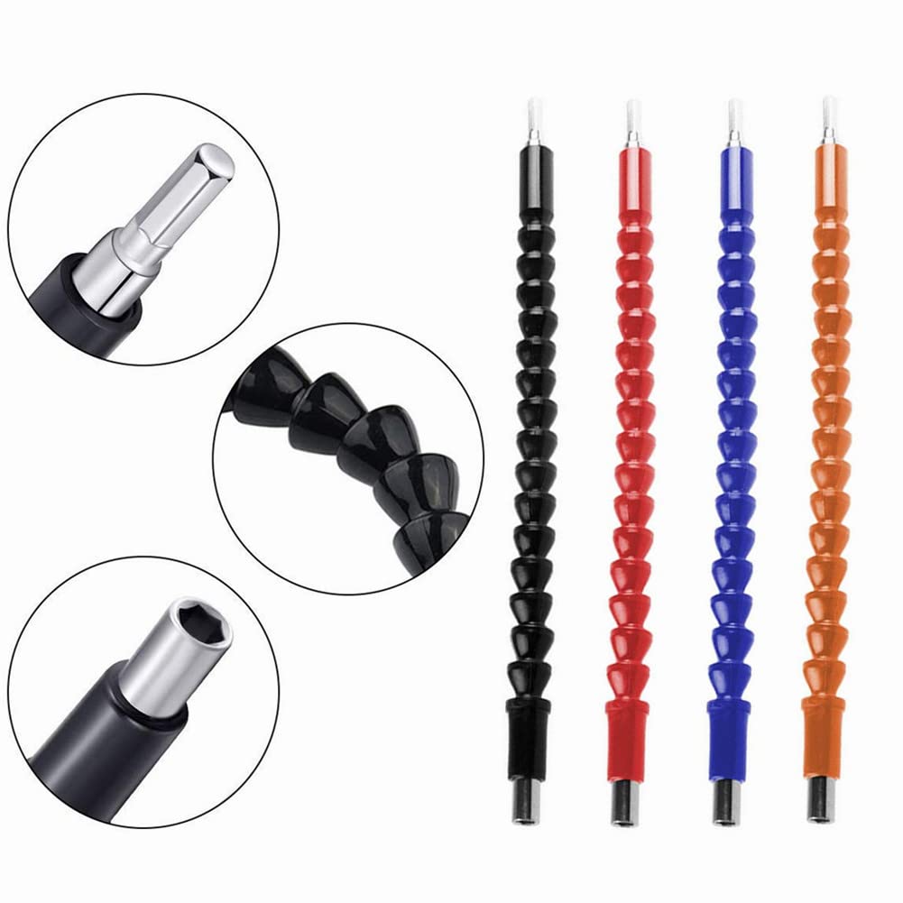 Set Prolunghe Flessibili Per Trapano - 2 Pezzi Albero Estensione 1/4'' + 3 Portapunte Magnetici | Per Spazi Stretti - Foto 6